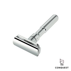 CONQUEST 德國 Merkur Futur 六段可調式刀刃 手動安全雙刃刮鬍刀 鉻銀亮銀色 新手老手適用, 1個, 1