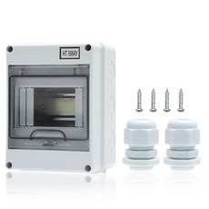IP66 방수 분배 박스 ABS PC 합금 투명 커버 회로 차단기 DIN 레일 포함, 단일 HT-5