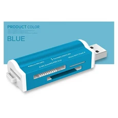 마이크로 SD T-플래시 MMC PRO TF 메모리 스틱용 고속 멀티 USB 2.0 올인원 카드 리더기, 04 파란색