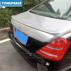 메르세데스 S 클래스 W221 스포일러 S320 S400 S420 S450 S600 06-12년 AMG 스타일 ABS 뒷 트렁크 립 윙 호환, 화이트