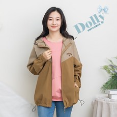 Dolly 大尺碼拚色連帽外套 防曬涼感速乾款 卡其色