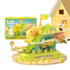 Duck Track 小鴨軌道玩具 滑行小鴨 音樂燈光 益智玩具, 綠色, 1套