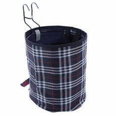 腳踏車前置掛包 腳踏車車筐車籃 電動車前車筐車簍 摺疊車山地車掛籃布籃單車籃子, 黑色格子布兜, 1個