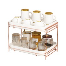 21C Trend 潮流豪華2層杯裝廚房擱板, 玫瑰金, 1組