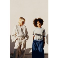 ZARA 자라 타이다이 마감 쇼트 슬리브 스웨터 - 크림 VMT222 JIP807