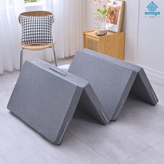 AMEGA 탄탄한 4단 접이식 매트리스 메모리폼매트리스 그레이