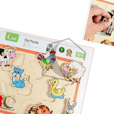 하하샵 꼭지퍼즐 동물완구 나무퍼즐