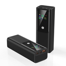 PIUJJA 휴대용 PD 100W 노트북 고출력 LED디스플레이 대용량 양방향 초고속충전 여행용 기내반입 보조배터리 20000mAh, 블랙