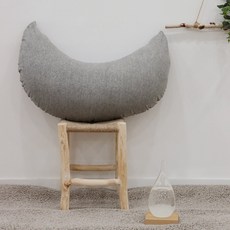 집에 순면 네일샵 미용실 독서 반달쿠션, 그레이