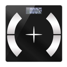 智能超薄APP藍牙體重計 超薄設計 APP數據追蹤 精準測量 全家適用, 黑, 1個, A1