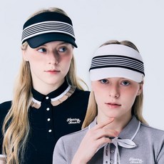 [헨리스튜어트] 골프 여성용 밴드포인트 골프 썬캡 바이저 컬러 택1, 색상:화이트, 상세 설명 참조