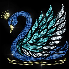 1개 유리 핫픽스 라인스톤 다리미 부착형 의상 액세서리 (옷 가방 바지용) 백조 디자인 297x210mm, 혼합색