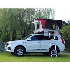 루프탑텐트 야외 캠핑 차박텐트 나들이 여행 사계절, B.브라운+화이트커버