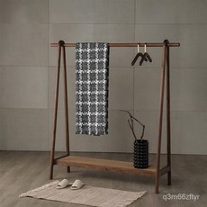 匠人木語北美黑衚桃木晾衣架現代簡約衣帽架北歐輕奢設計傢用臥室 YQDQ*-