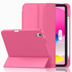 IMieet 아이패드(A16)/아이패드 10세대 [11인치 2025/10.9인치 2022]용 케이스 펜슬 홀더와 부드러운 TPU 뒷면이 있는 3단 스탠드 스마트 커버 터치, 수박