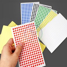 가몽 분류용 컬러 원형 스티커 0.5cm 파랑도트스티커, 적색