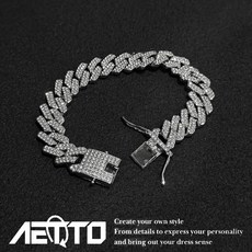 AETTO 龍頭扣菱形水鑽手鍊