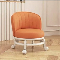 작업의자 바닥 바퀴 이동식 의자 네일샵 이동 회전 무빙 바퀴의자 보조의자, 1개, 5. 오렌지레드