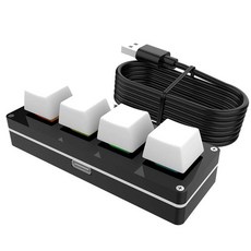 키와 RGB 조명을 및 갖춘 미니 기계식 게임 키보드 위한 매크로 블루투스 생산성을, White 4 Keys