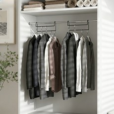 1+1공간 활용 2단 행거 다용도옷걸이, 2개, 블랙