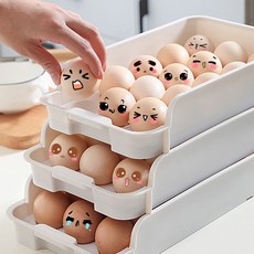 주방 플라스틱 계란 트레이 냉장고 계란 수납함, 1개