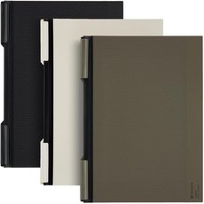 Kokuyo Swing Clip Folders 3팩 A4 사이즈 파일 폴더 최대 25장 Bizrack 클립노트 펀치 없는 리포트 블랙 올리브 오프 화이트 일본 수입, Kokuyo Swing Clip Folders 3팩,