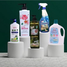 白玫瑰 環保沐浴乳 環保洗髮精 白櫻花 天然植物洗衣精 潔淨洗碗精 浴廁清潔劑 五件組, 1個, 五件組合,洗髮精+沐浴乳+洗衣精+洗碗精+浴厠清潔