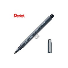 PENTEL 飛龍 S20P 平頭 黑色 製圖筆 漫畫筆 代針筆, 1個, 3.0