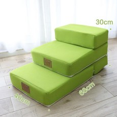 반려견계단 애견계단 사다리 슬라이드 스텝 패브릭, 1개, 블루 2층높이 20cm