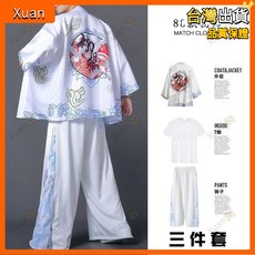 夏季男童中國風道袍三件套裝：復古唐裝漢服，兒童古裝表演服飾
