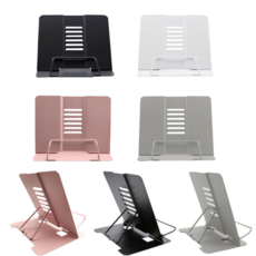 철제 각도조절 접이식 독서대 책받침대 책 거치대 지지대 심플 폴더블 독서 스탠드 휴대용, 그레이