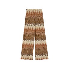 MC2세인트바스 wave-pattern raschel-knit trousers