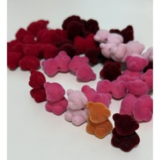 [플로키 비즈 펜던트] 플러시 곰 곰인형 곰돌이 DIY 키링 열쇠고리 만들기 재료 부자재, 50개