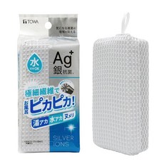 동화산업 Ag+ 항균 마이크로 네트 욕실 스펀지 욕실 청소 스폰지 마이크로파이버 목욕탕 청소 그레이 약 8.5×17×두께 4.3cm 30088, 1개