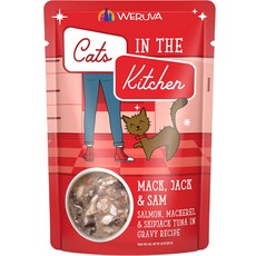 WERUVA 凱特美廚 貓咪主食餐包 Mack Jack & Sam 鮭魚鯖魚鰹魚, 85g, 12個, 貓咪三劍客鮭魚+鯖魚+鮪魚