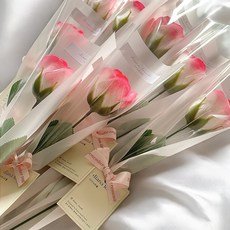 디아나로웰 장미 비누꽃 한송이 해바라기 꽃다발 졸업식 스승의날 교회 행사 유치원 어린이집 단체 주문, 1개, 투톤핑크