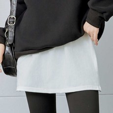 허리밴딩 페이크 레이어드 옆트임 티셔츠 스커트 gol9+9kmg