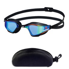 스완스 발키리 미러 수경 SR-72M 선수용 물안경+하드케이스, SMBL, 1개