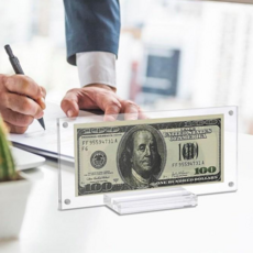 아망디에 투명 아크릴 화폐 액자 행운의 2달러 액자 스탠드 장식 케이스, 1개