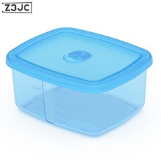 Z3JC 食品級硅膠冰箱收納盒保鮮袋水果蔬菜儲物盒冷凍分裝保鮮盒飯盒, 1個, 1200ML藍色歐標:如圖