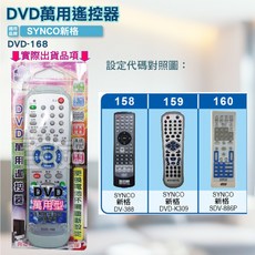 SYNCO 新格 DVD遙控器 紅外線傳輸 適用DVD-168