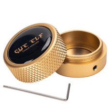 CUEELF 원형 수영장 초크 홀더 당구 큐 초크 홀더 수영장 당구 액세서리 휴대용 미니 초크 케이스 당구대 액세서리 (블루), 골드