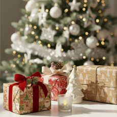 올리올망 선물 포장 크리스마스 포장지, 6장, 옵션4