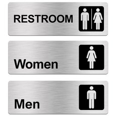 세븐락 알루미늄 UV코팅 화장실(남 여 공용) 안내 표지판, 1개, RESTROOM
