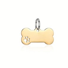 분실 방지 반려동물 인식표 각인 키체인 고양이 강아지 펜던트 발바닥 모양, 1개, 3. Customized golden