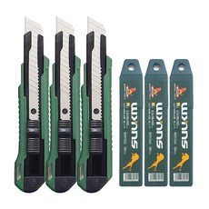 프로기어스 SK-7 일본산 고강도 특수강 커터 사무용 산업용 커터칼 3개 + 칼날(30개), 3쌍