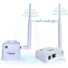 REUMAR WiFi 하로우 무선 브리지 802.11ah Wi-Fi 헤일로 포인트 투 장거리 액세스 2 DBi 고이득 안테나 이더넷 에어 중계기로 2600피트 야외 전송 거리, REUMAR WiFi 하로우 무선 브리지 802.11a
