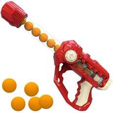 兒童安全軟彈玩具槍 – 趣味射擊體驗，輕巧便攜，色彩鮮豔, 動力槍紅色+22毬, 1套