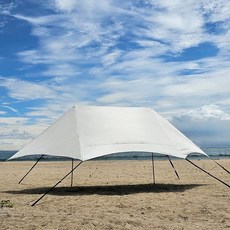 HipierFx 0x7피트 비치 캐노피 텐트 선쉐이드 해변 잔디를 2개의 폴 캠 타프 쉘터 포함
