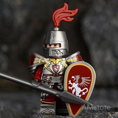 중세 나이트 기사단 18종 블록 조립 피규어 사자 드래곤 크라켄 창병 기사, 그리핀 8개